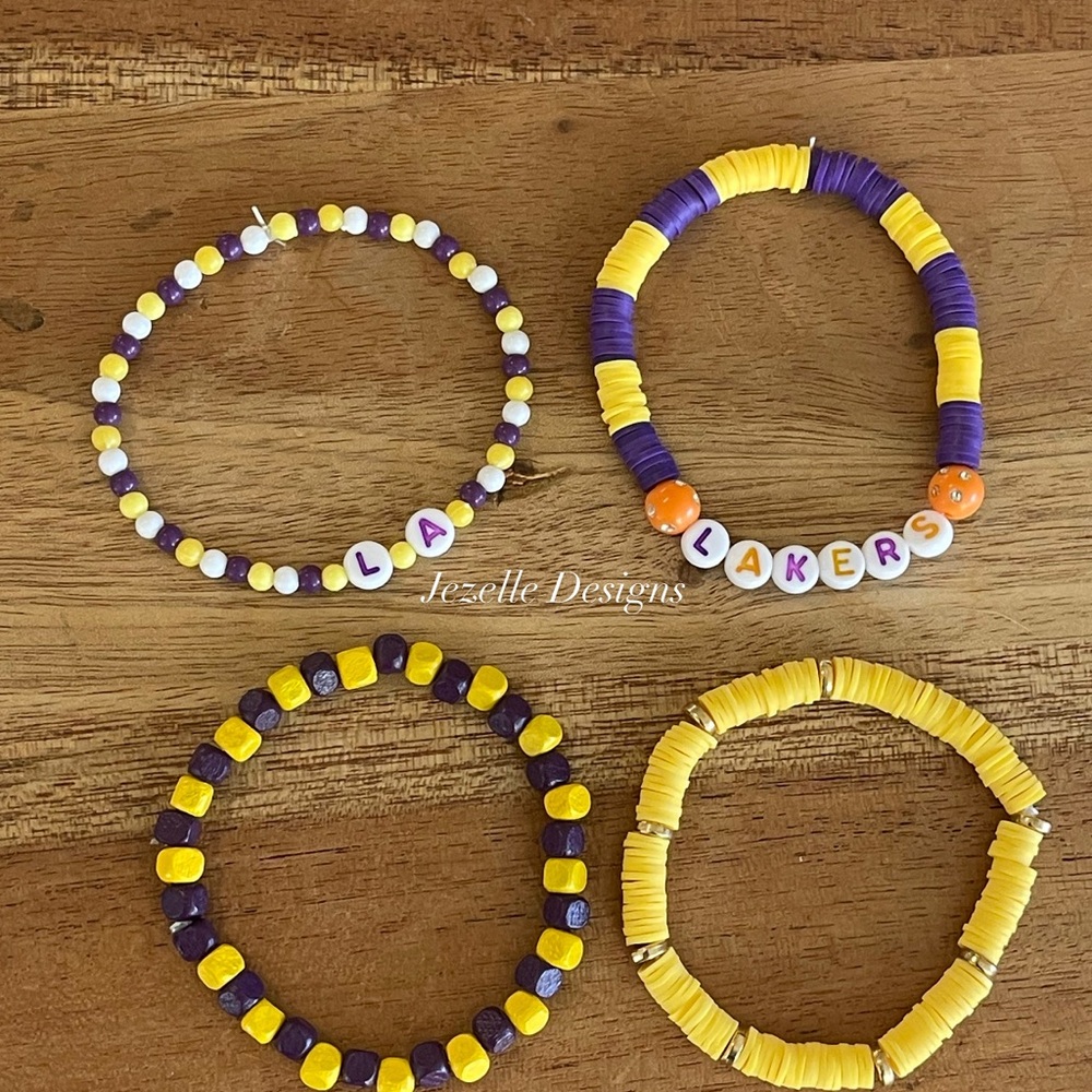 LA LAKERS Set jewelry Set of 4 Bracelets